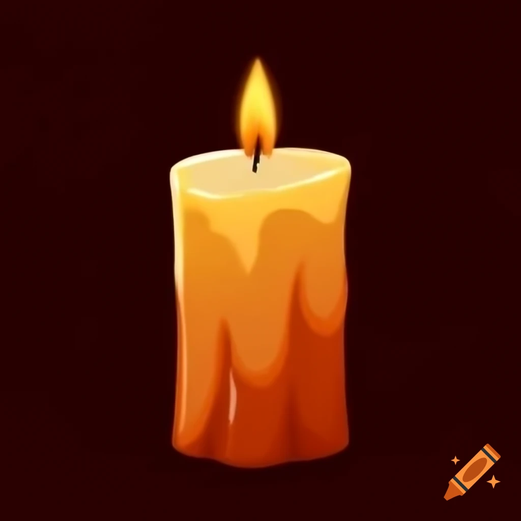 Tall Christmas candle with warm light