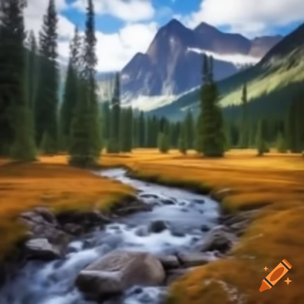 Mountain creek featuring a small waterfall