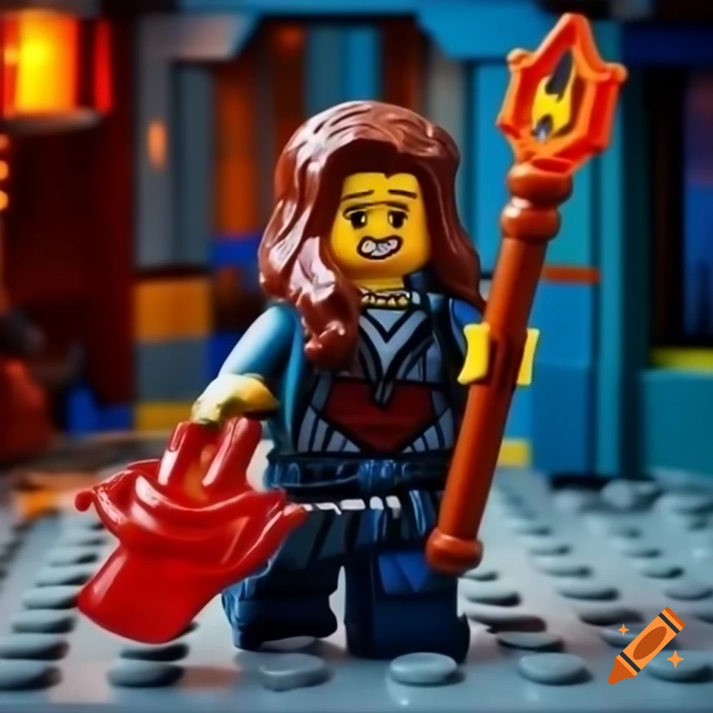 Lego city morgue scene featuring a woman