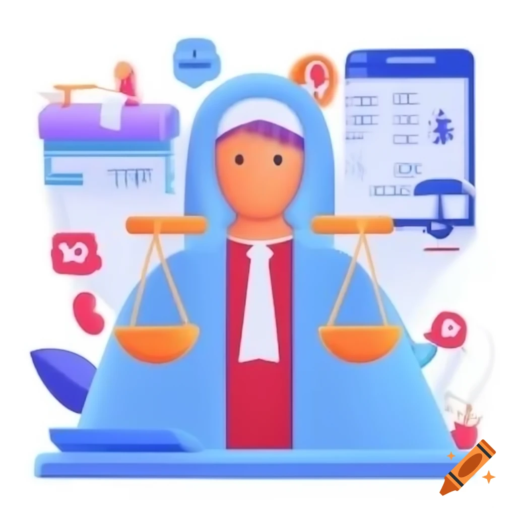 Artwork depicting a justice-related problem featuring an amputee