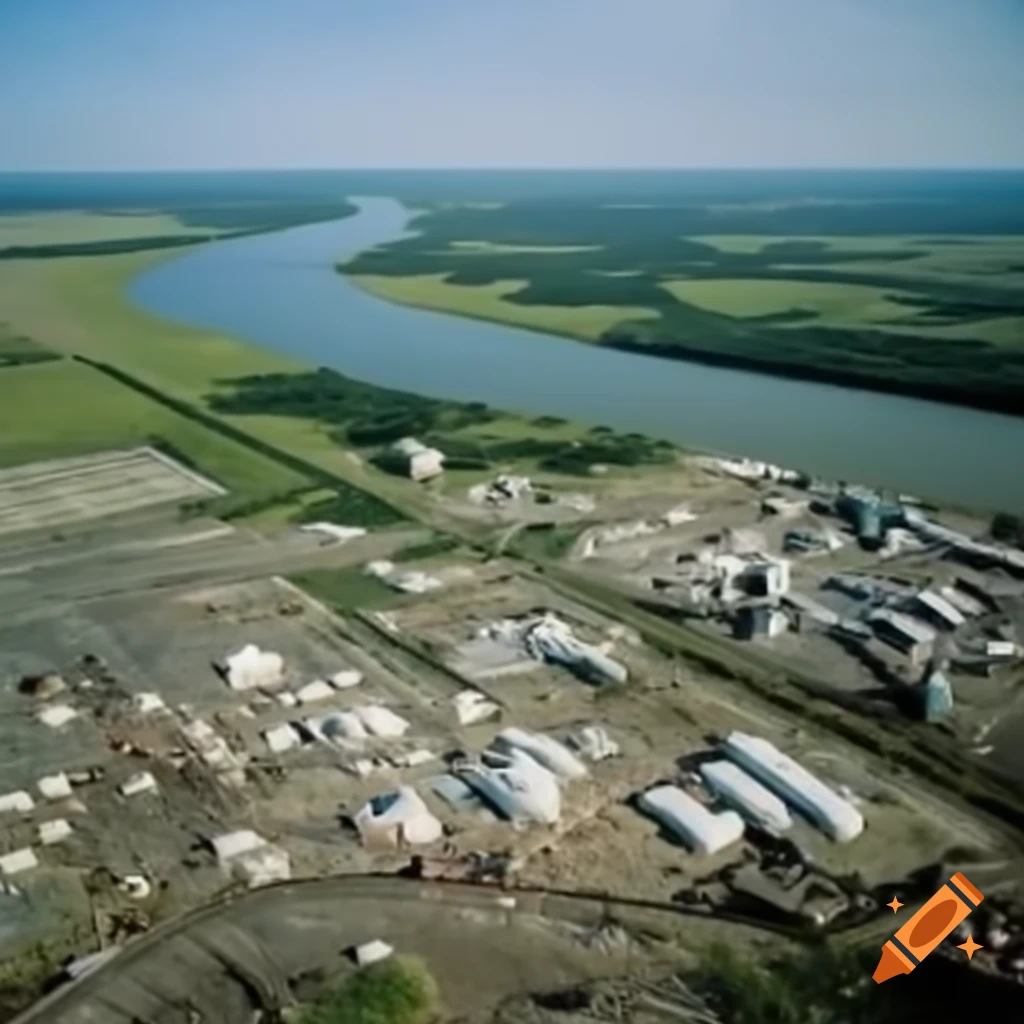 Small town with company dumping chemicals into river, impacting wildlife
