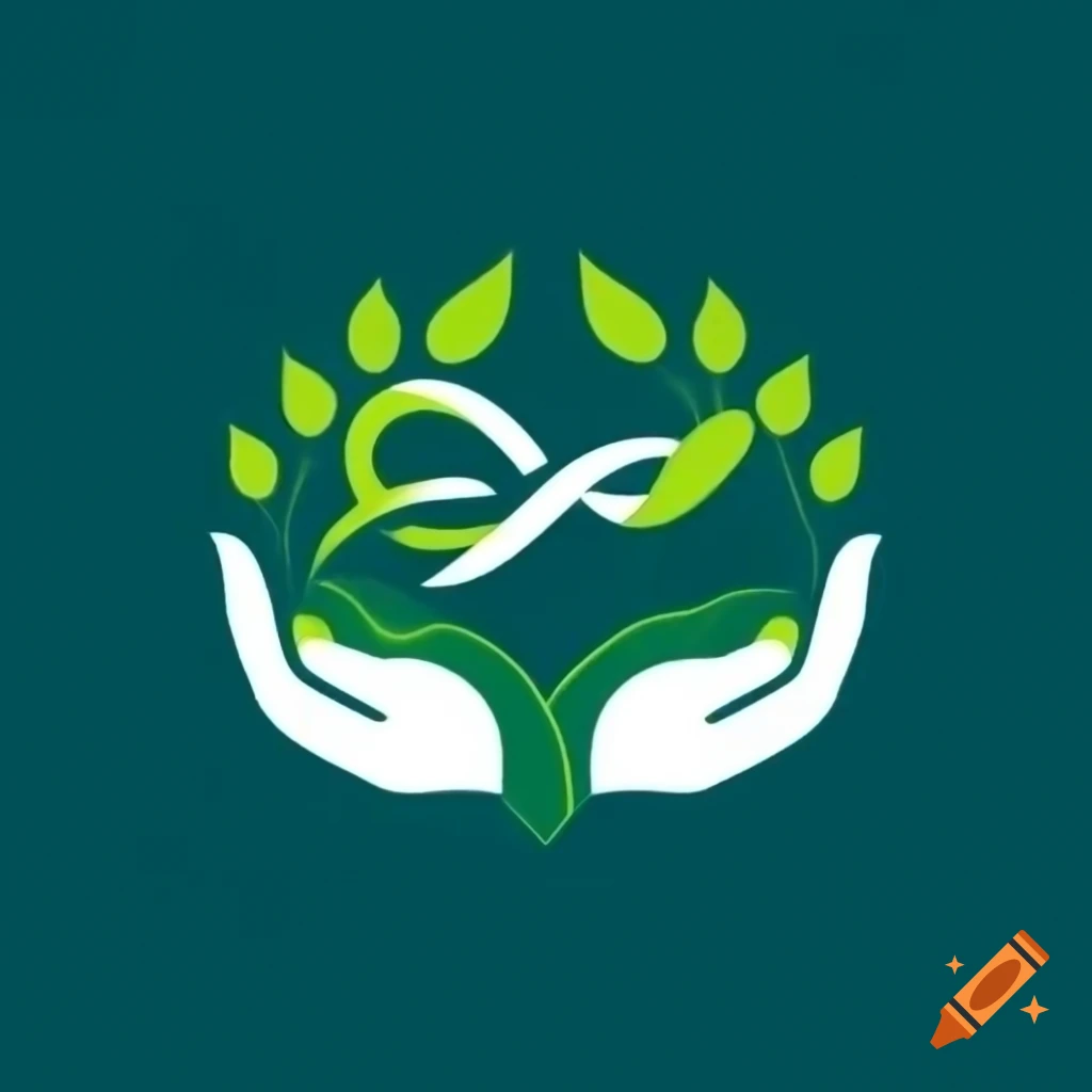 Logo design featuring infinity symbol with green leaves and roots on ...