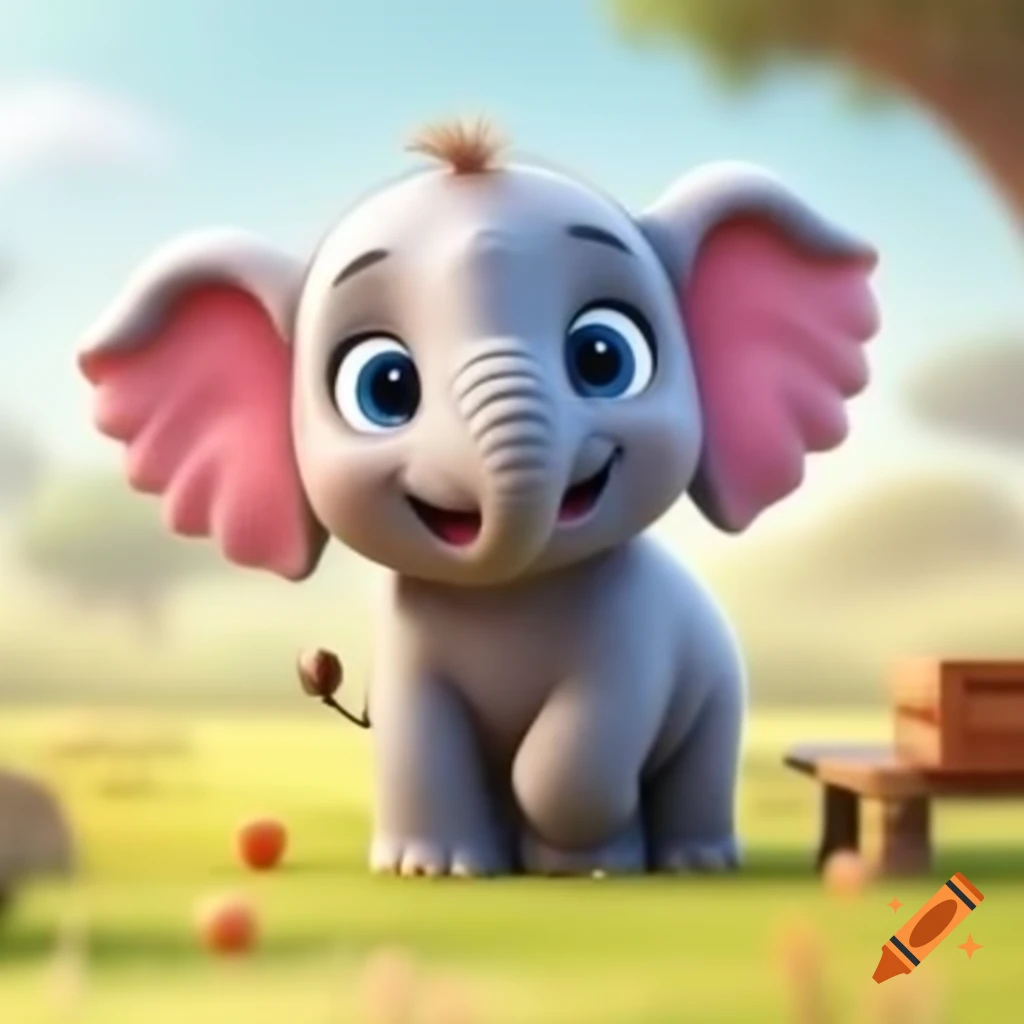 Happy baby elephant