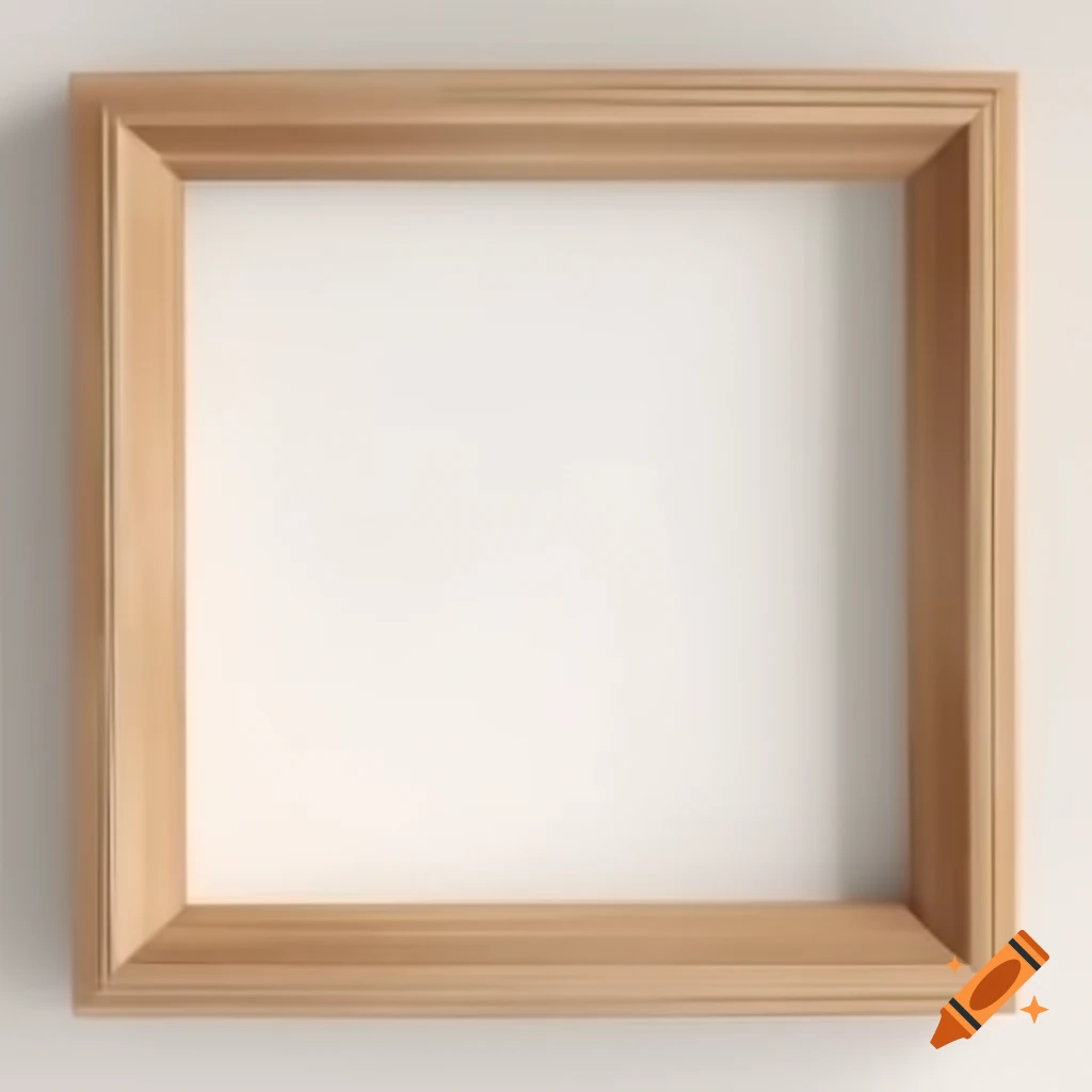 Square wooden frame mockup for artistic display