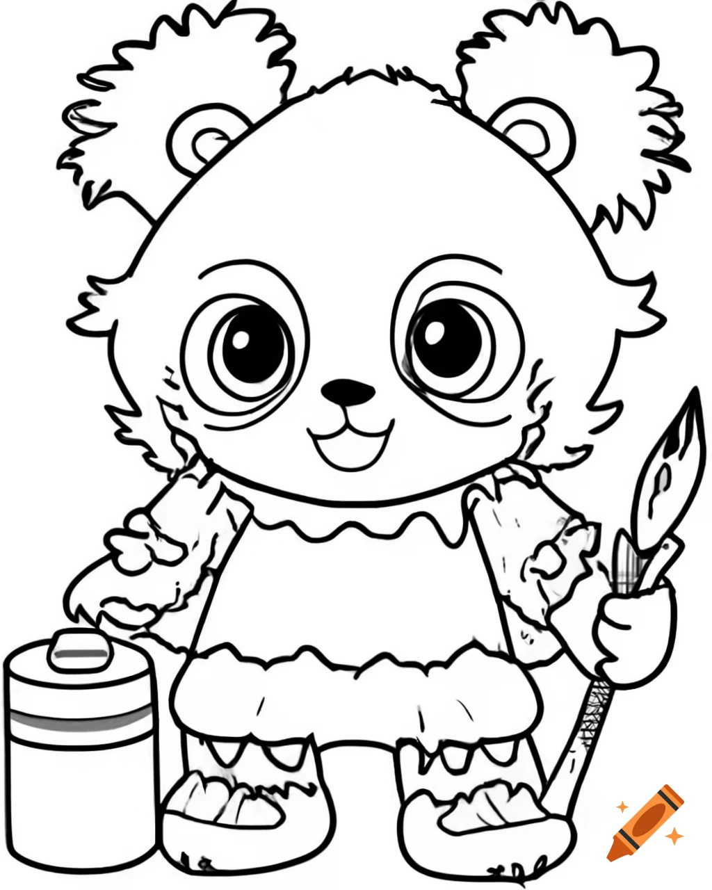 Cute panda coloring image