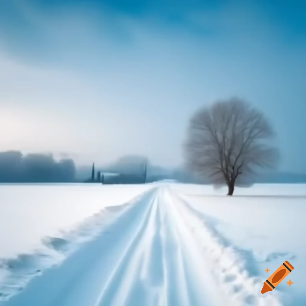 Winter landscape in the countryside