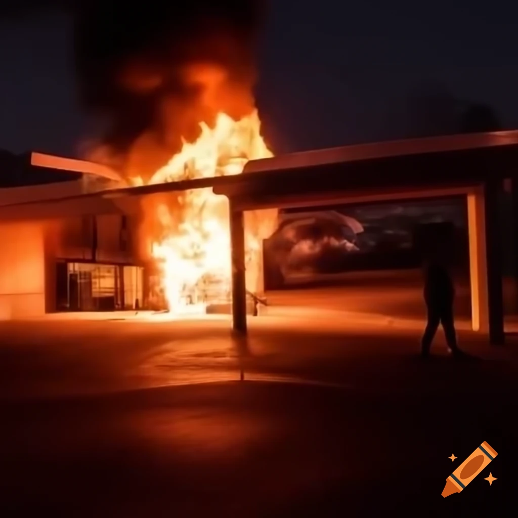 Chaotic Taco Bell with kitchen fire and blaring alarms