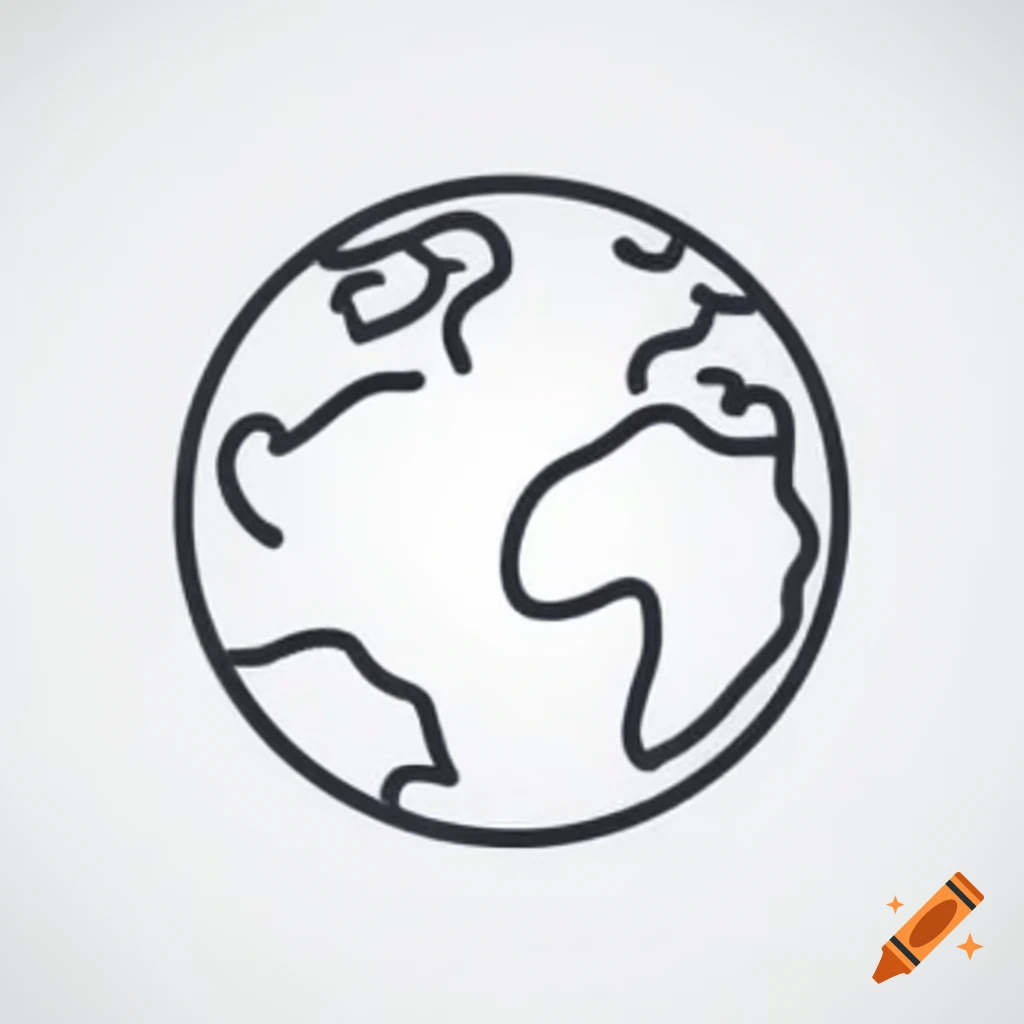 White stencil of Earth on white background