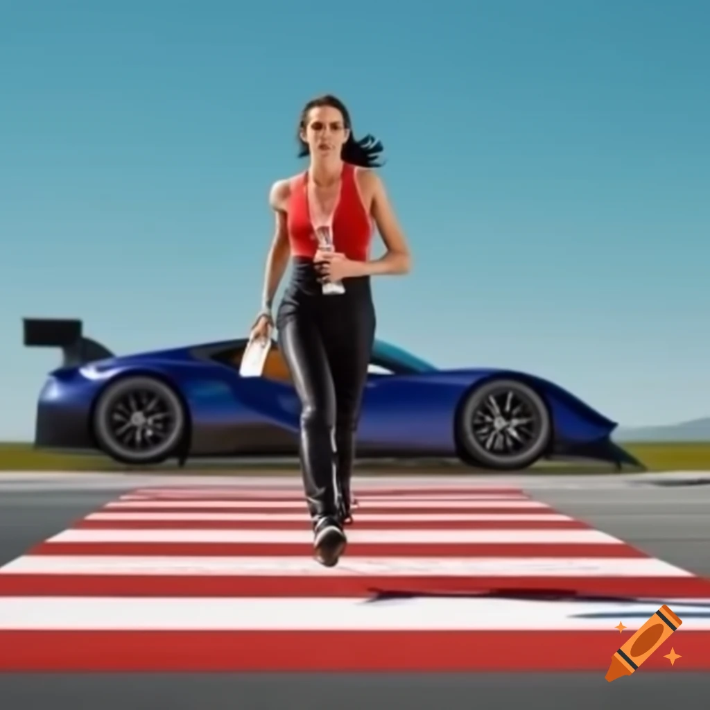 Woman crossing the finish line of a race