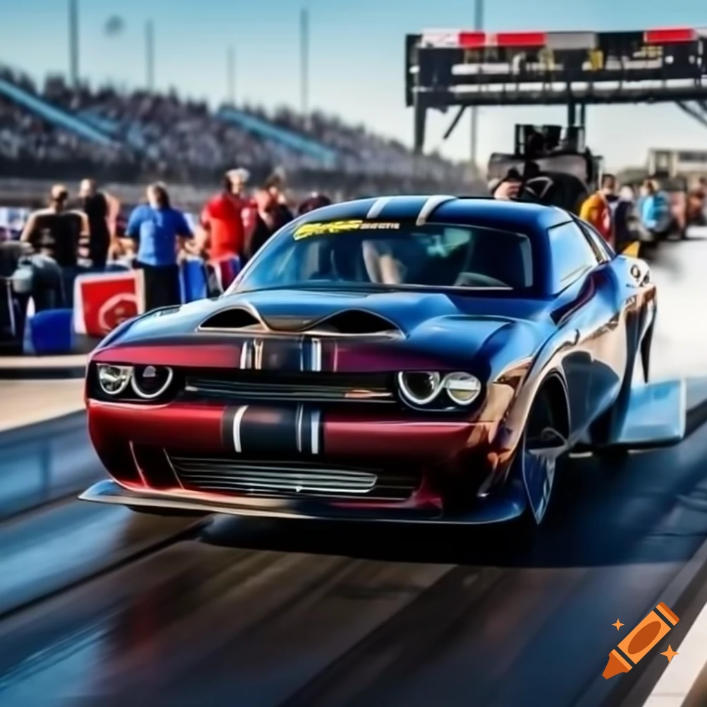 Dodge Challenger Hellcat participating in a drag race