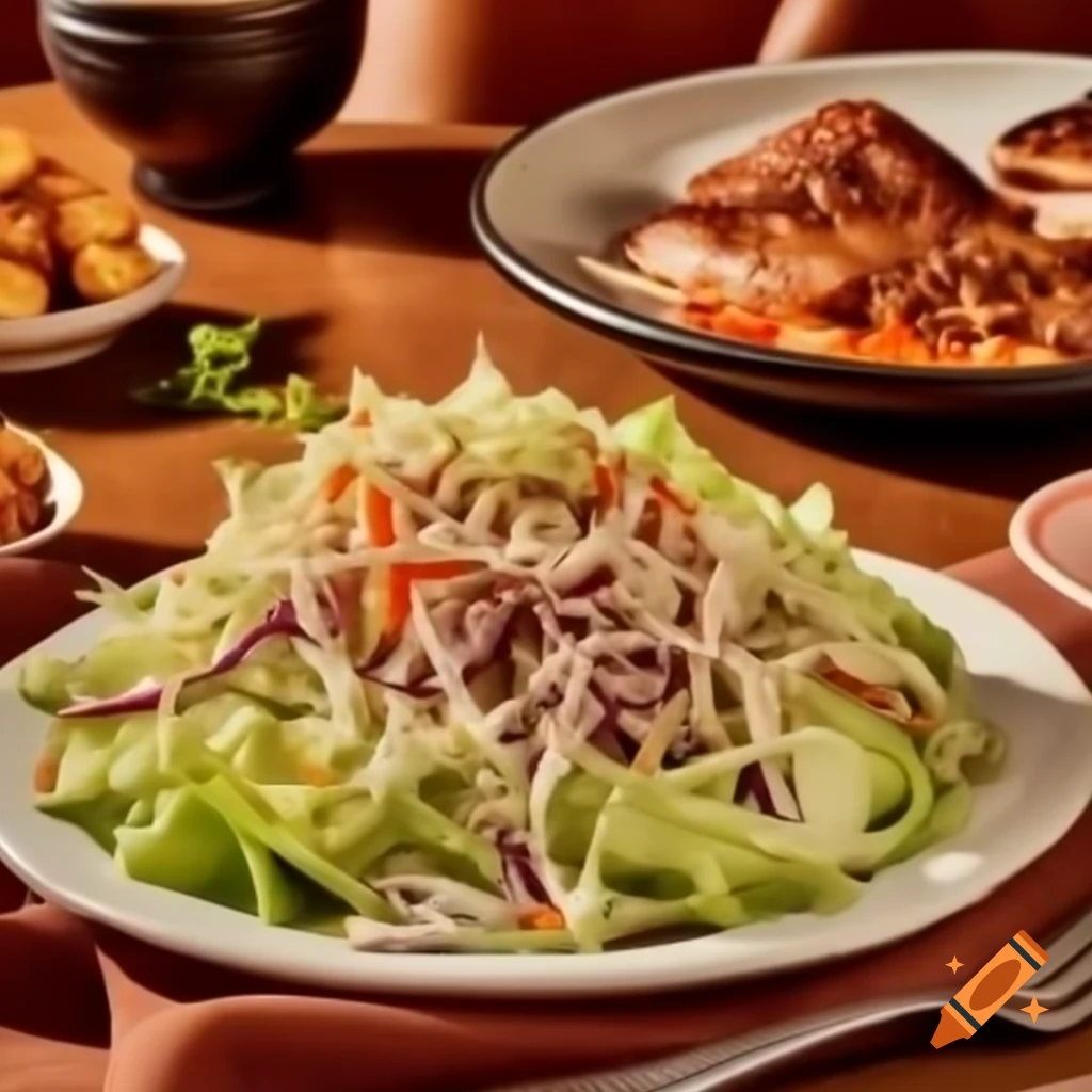 Yuca with tangy cabbage salad and grilled pork dish
