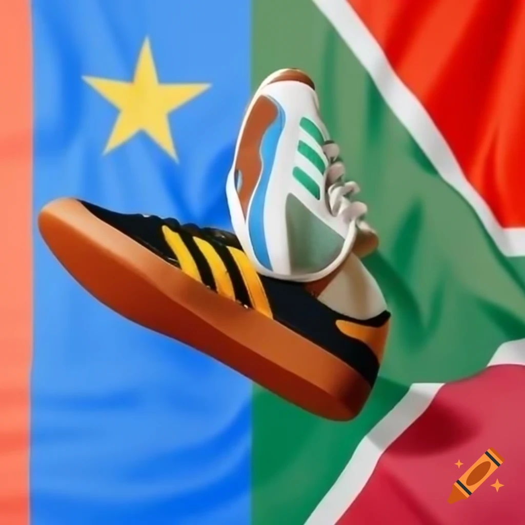 Adidas Superstars representing Nelson Mandela's equality impact in South Africa flag colors