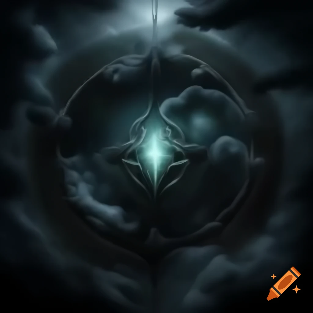 Dark clouds of necromantic energy around glowing glyphs and arcane symbols