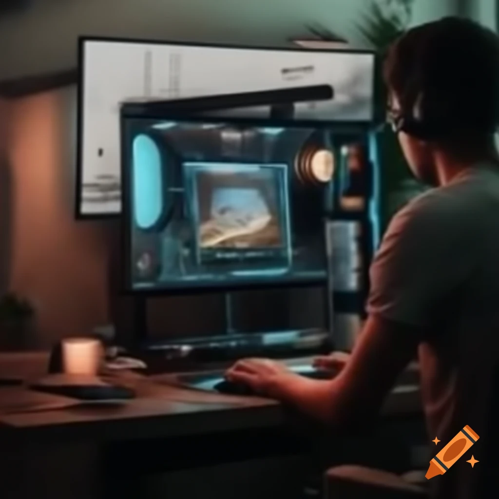 Realistic scene of a PC technician providing remote support