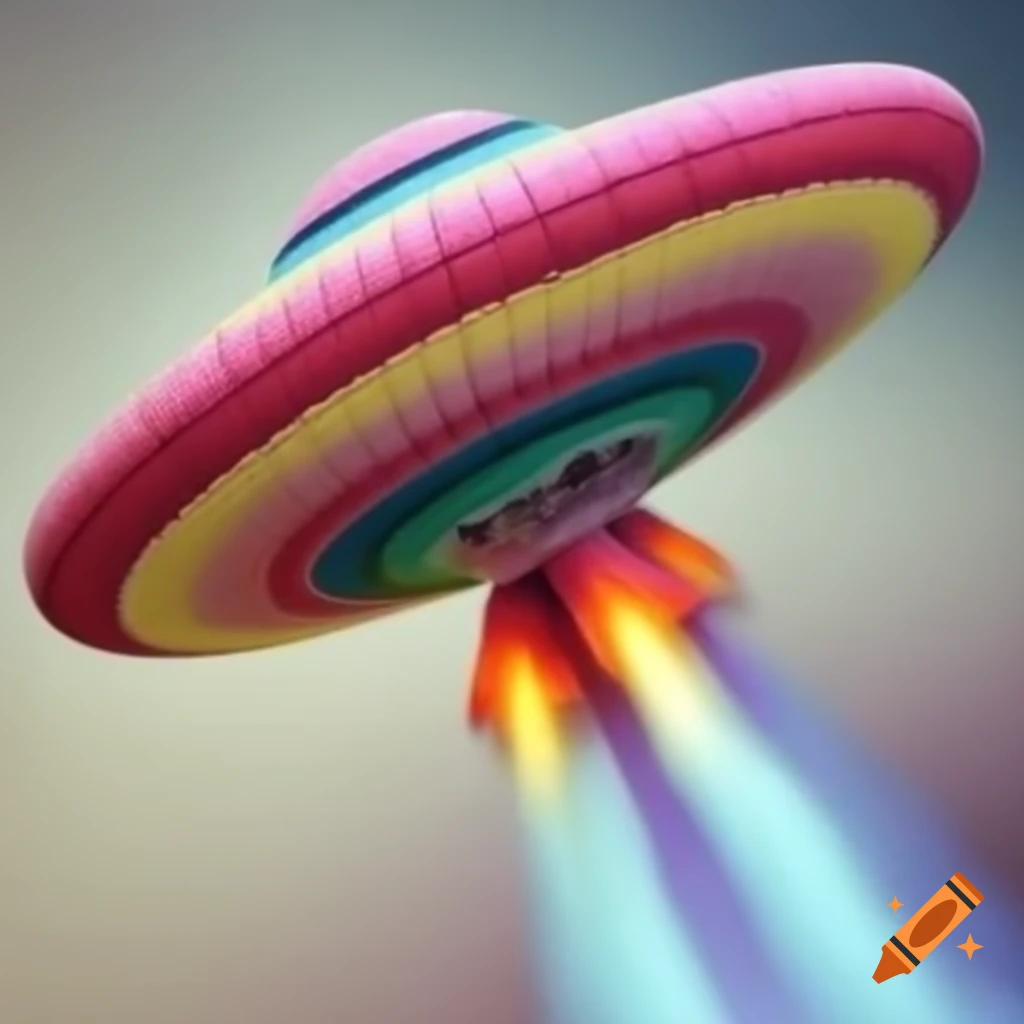 Colorful UFO made from paper reflecting creativity of children's art workshop