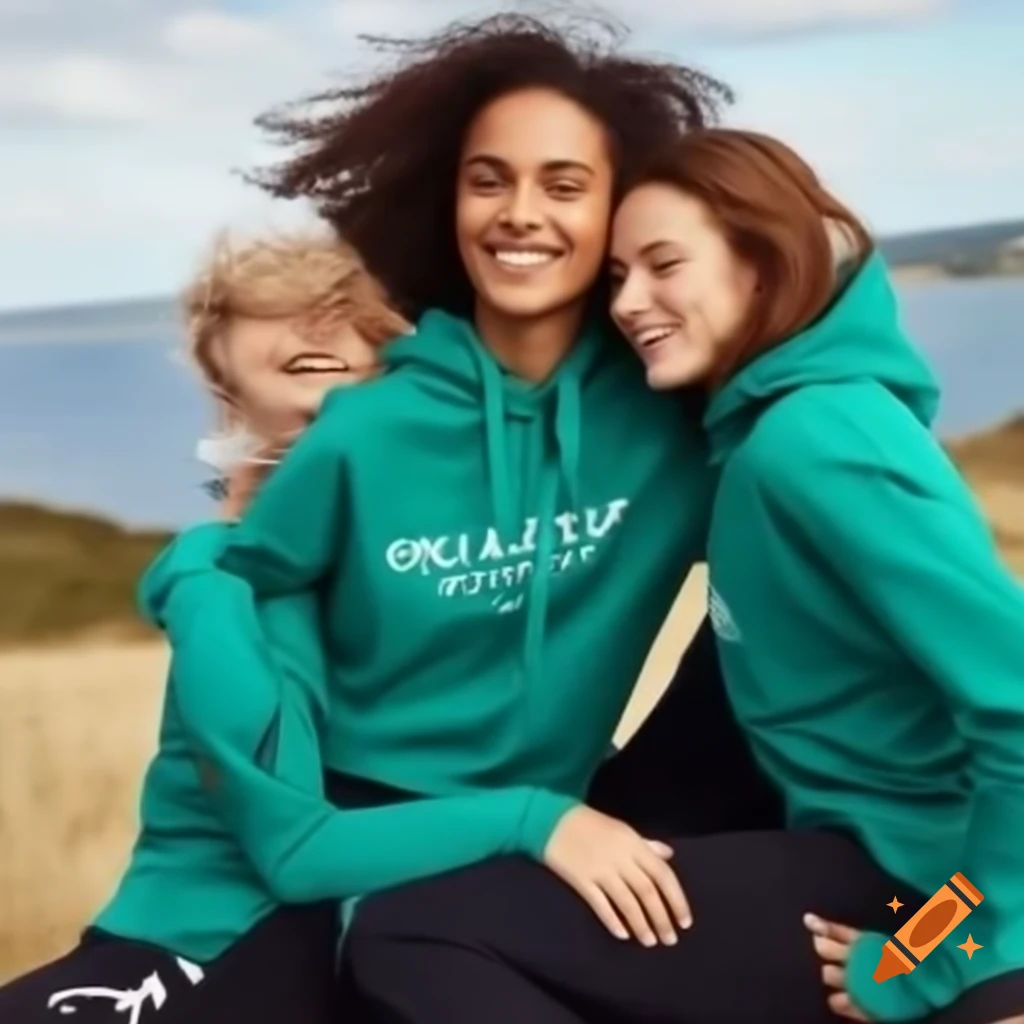 Group photo of 4 men and 4 women wearing matching hoodies with MHR in large letters