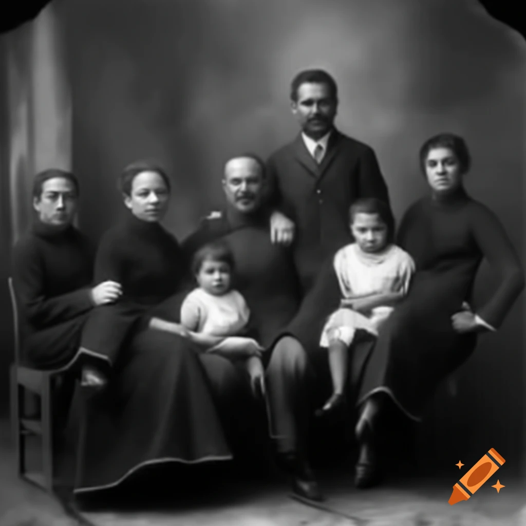 High definition photo of typical 1900s Sicilian family posing