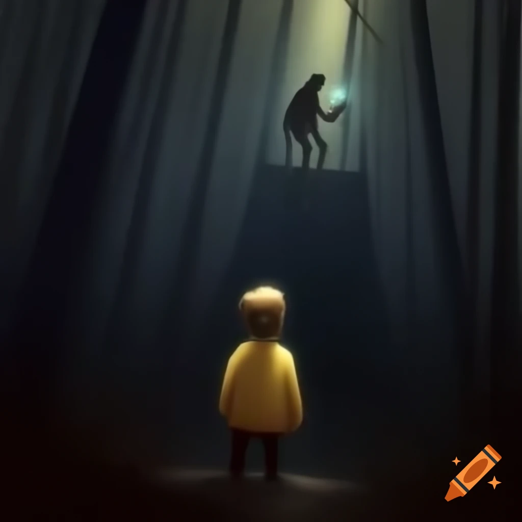 Story of a boy with imaginary friends, including a dark figure