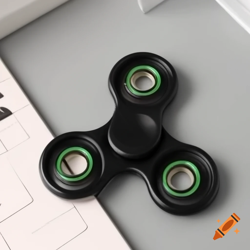 Black minimalist modern fidget spinner with USB-C center
