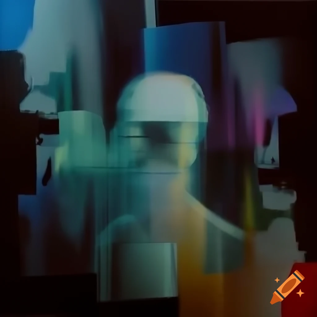Abstract representation of depersonalization-derealization disorder with fragmented human figure