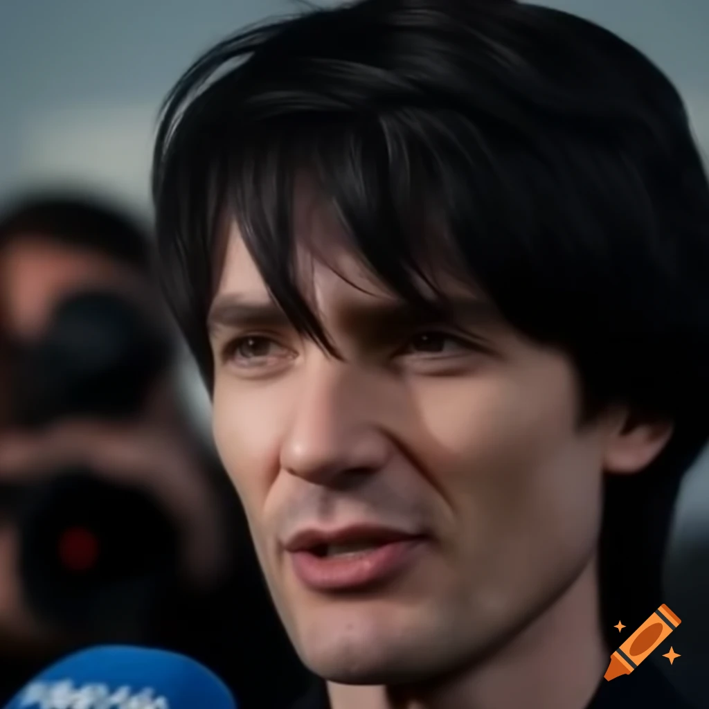 27-year-old male reporter with short black hair on location