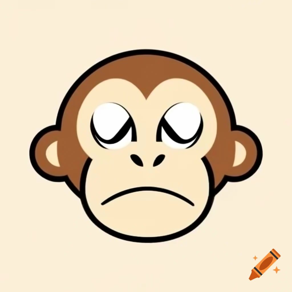 Base layer design of simple cartoon monkey head with minimal details
