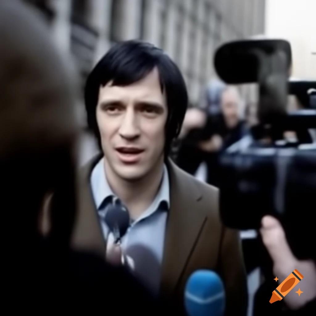 Reporter with short black hair on scene