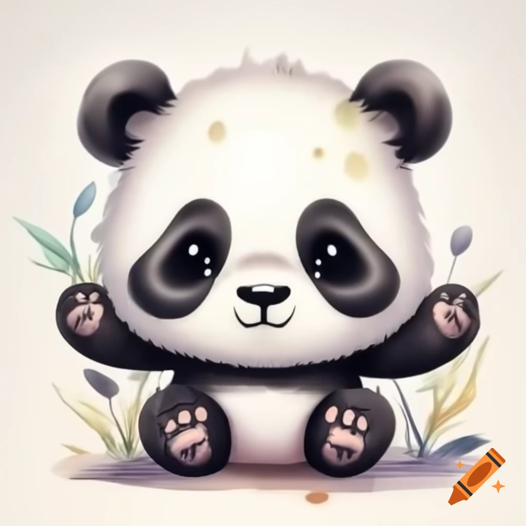 Cute panda yawning with bug eyes in CGI animation