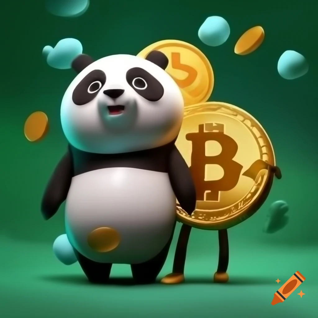Mascots featuring a panda for a bitcoin website on Craiyon