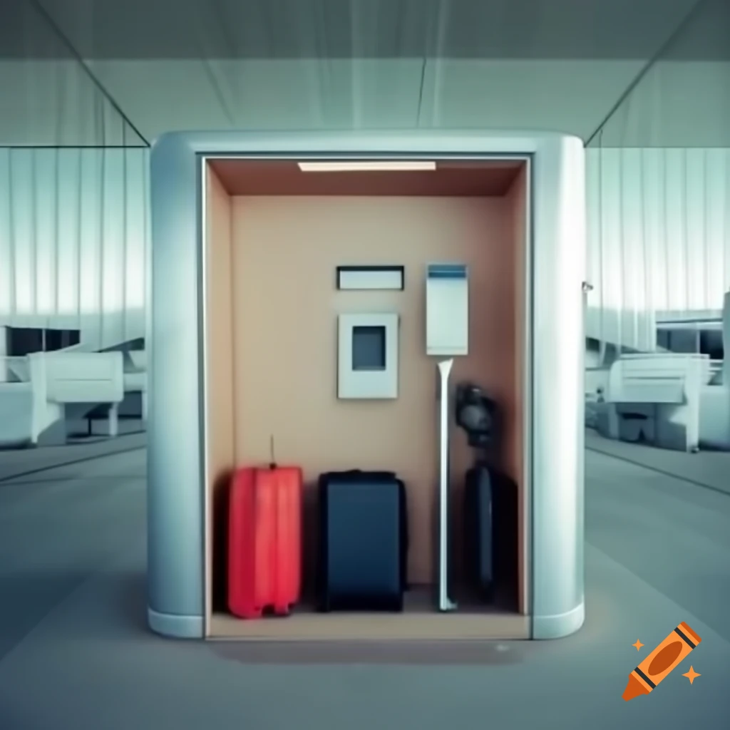 Airport charging station, automatic suitcase storage, and soundproof phone room