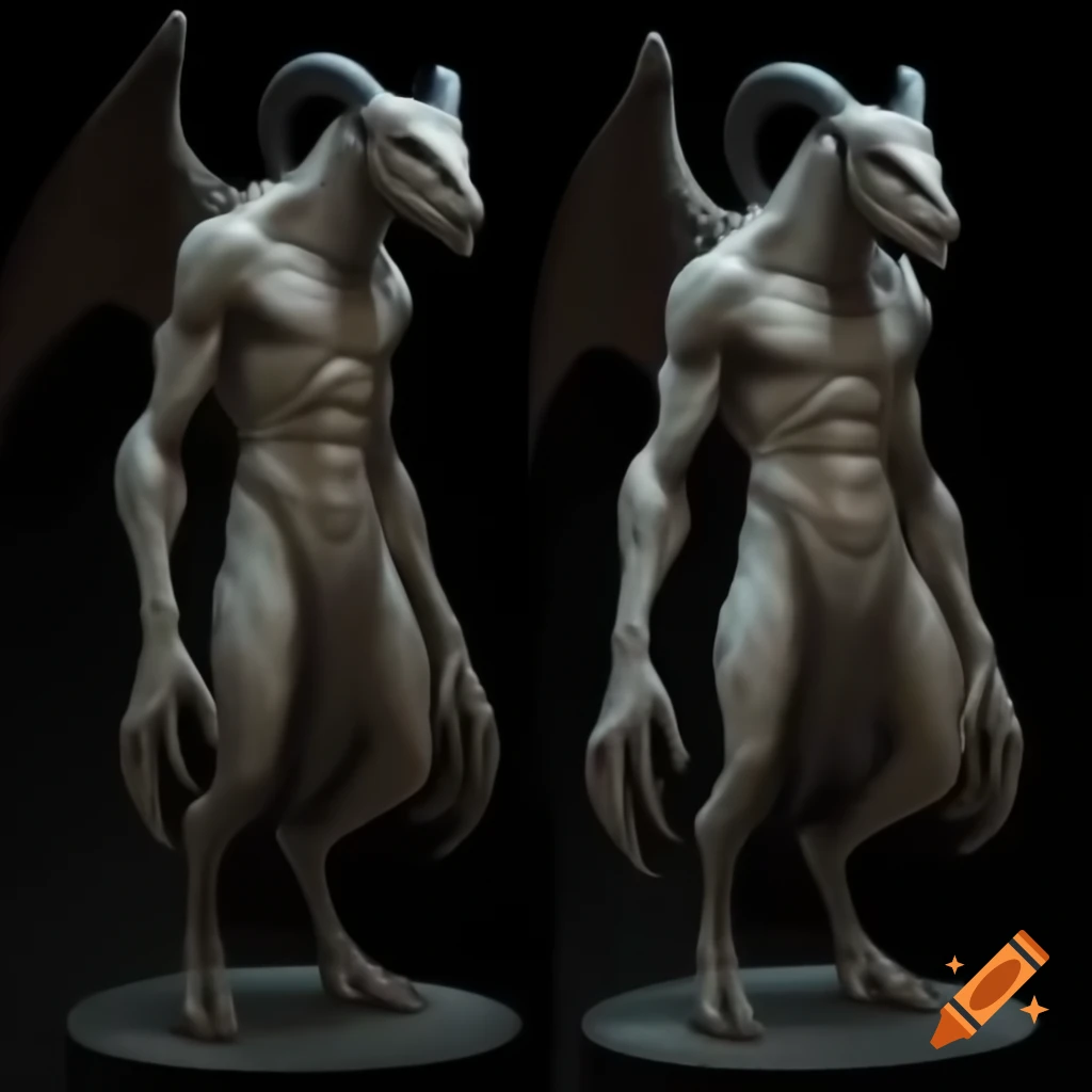 Muscular creature from the Abyss with goat-like legs and human-like ...