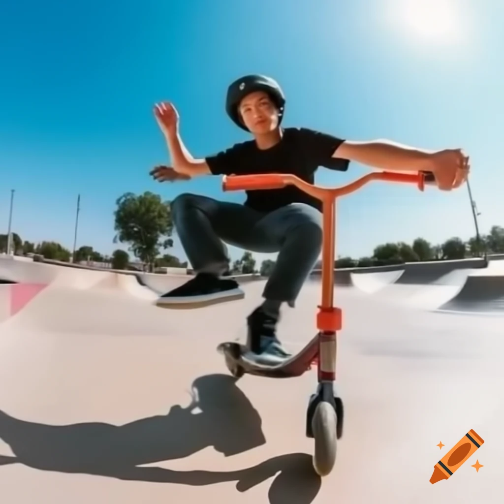 Scooter riding in a skatepark