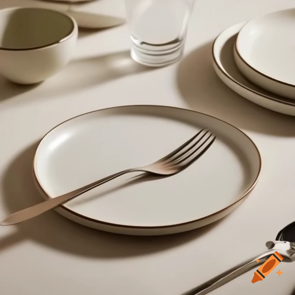Aesthetic dinner setting featuring plate and fork