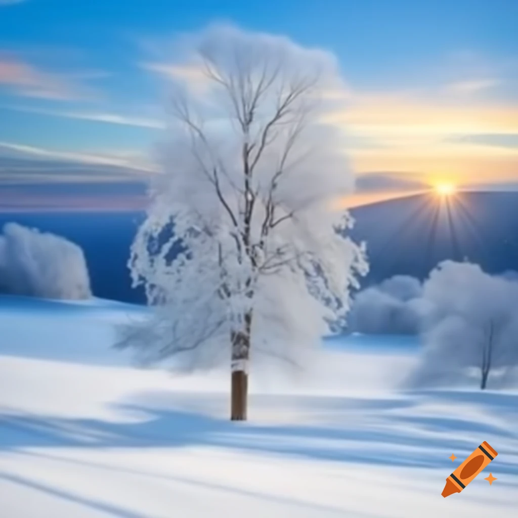 Winter landscape with snow-covered scenery