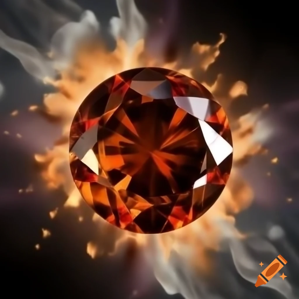 Brown circular gem with swirling dust effect