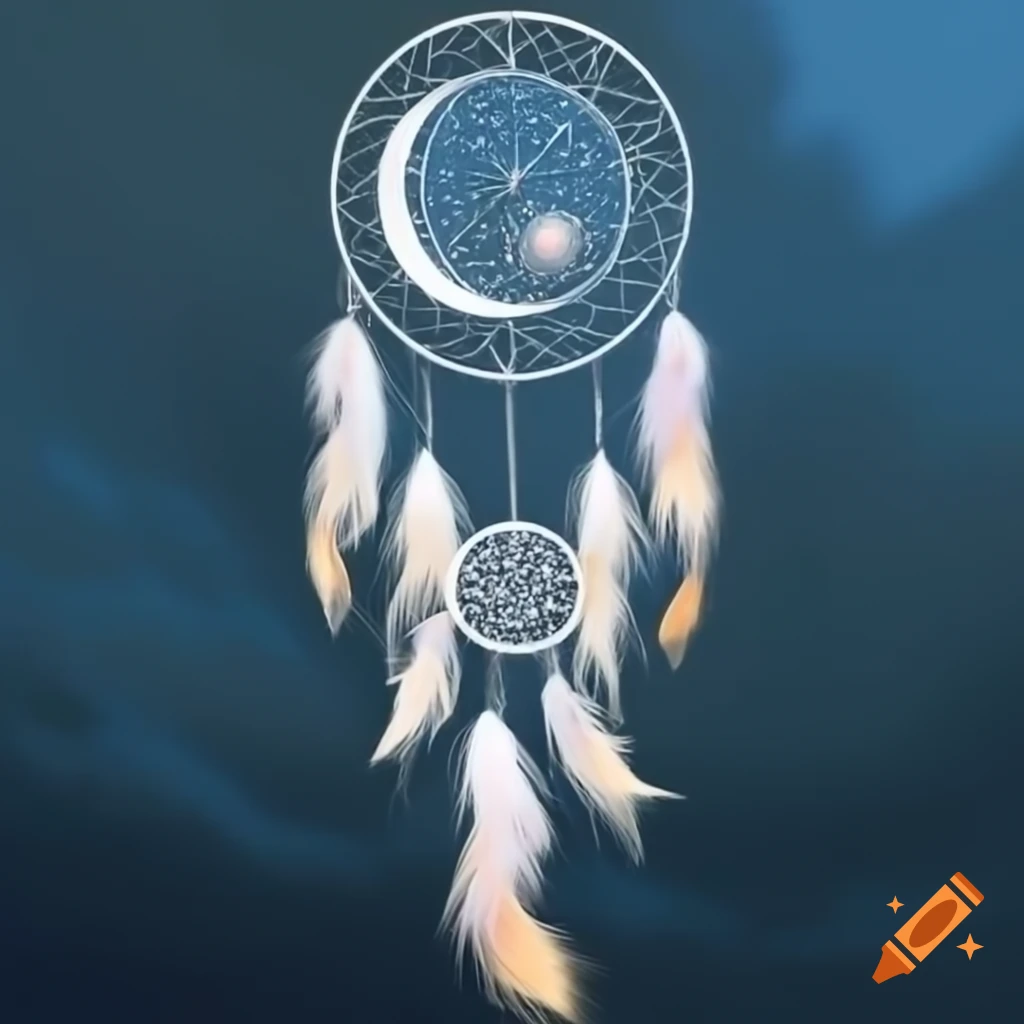 Cancer constellation dream catcher featuring waning gibbous moon phase