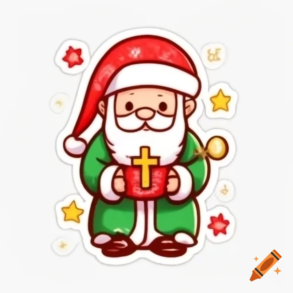 Colorful Christmas baba sticker design