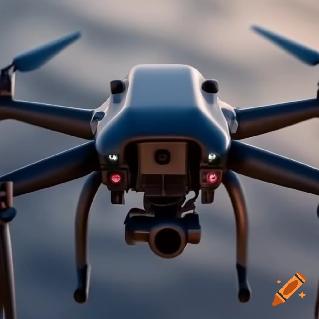 Defense drone equipped with cameras and sensors for surveillance and communication