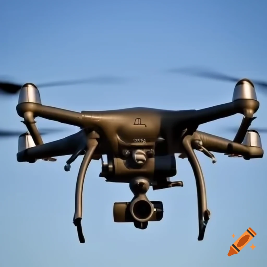 Defense drone equipped with cameras and sensors for surveillance and communication