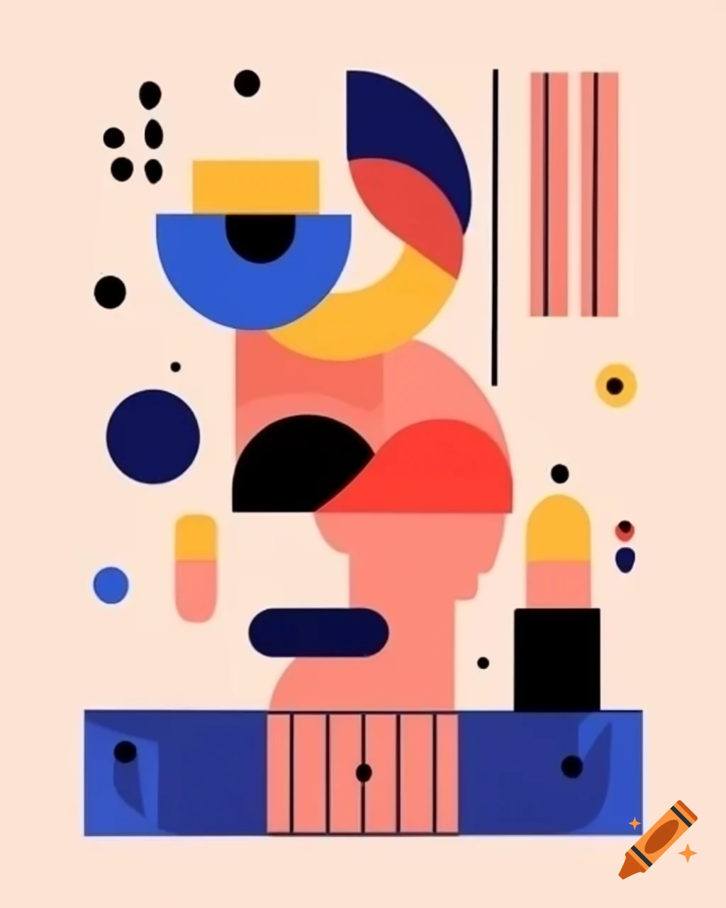 Abstract minimalist design representing trends of 2024 on Craiyon