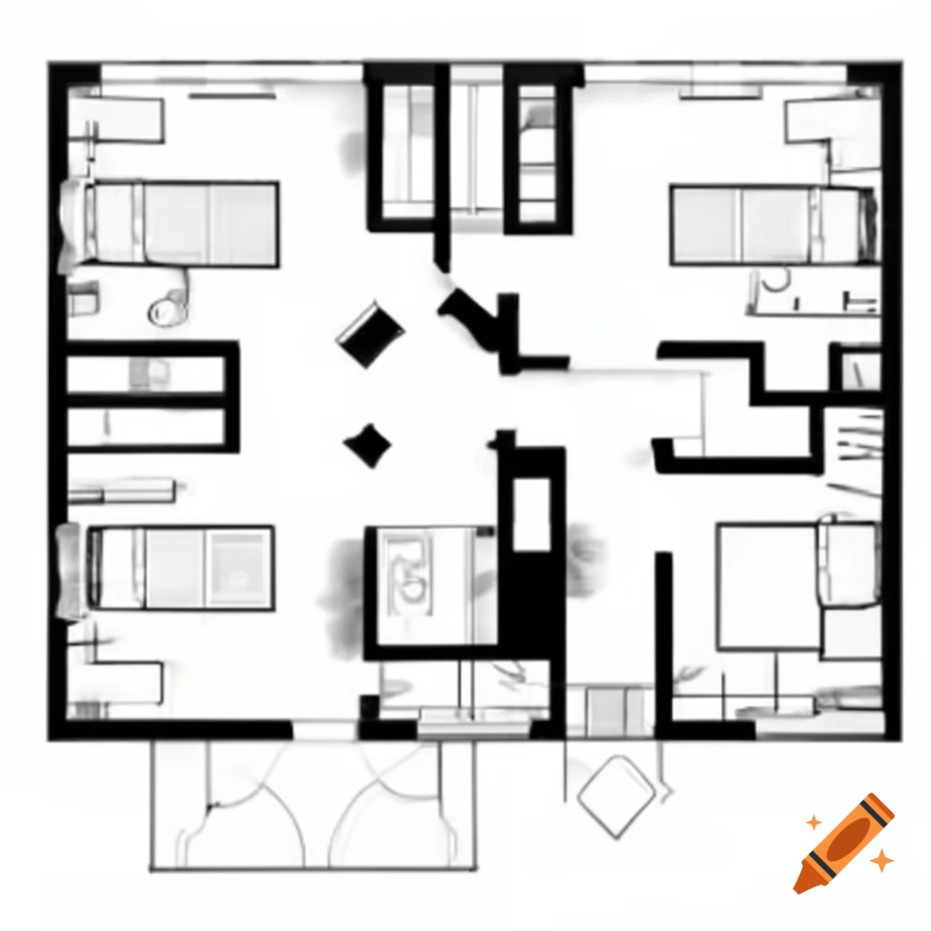 Detailed house plan featuring 3 bedrooms, dining area, kitchen, and total area of 1300 sq ft