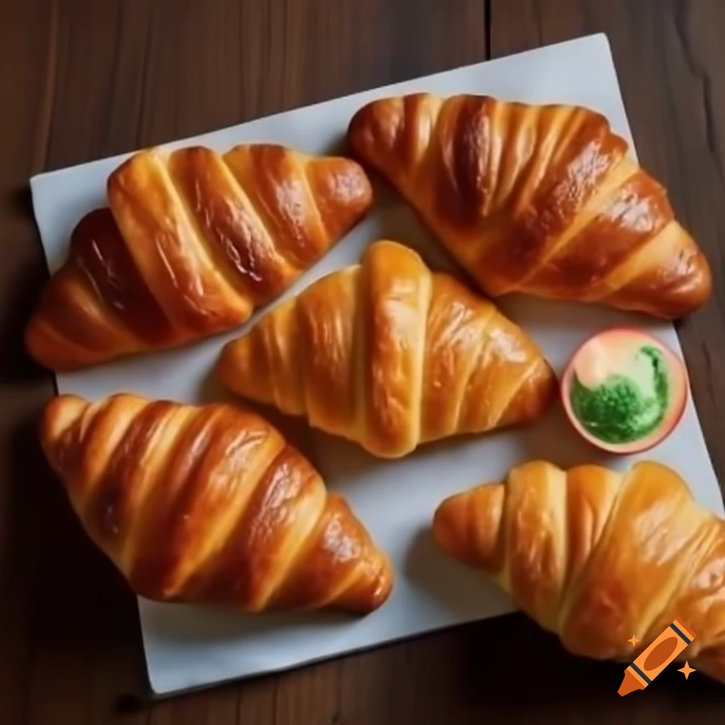 Variety of croissant flavors displayed