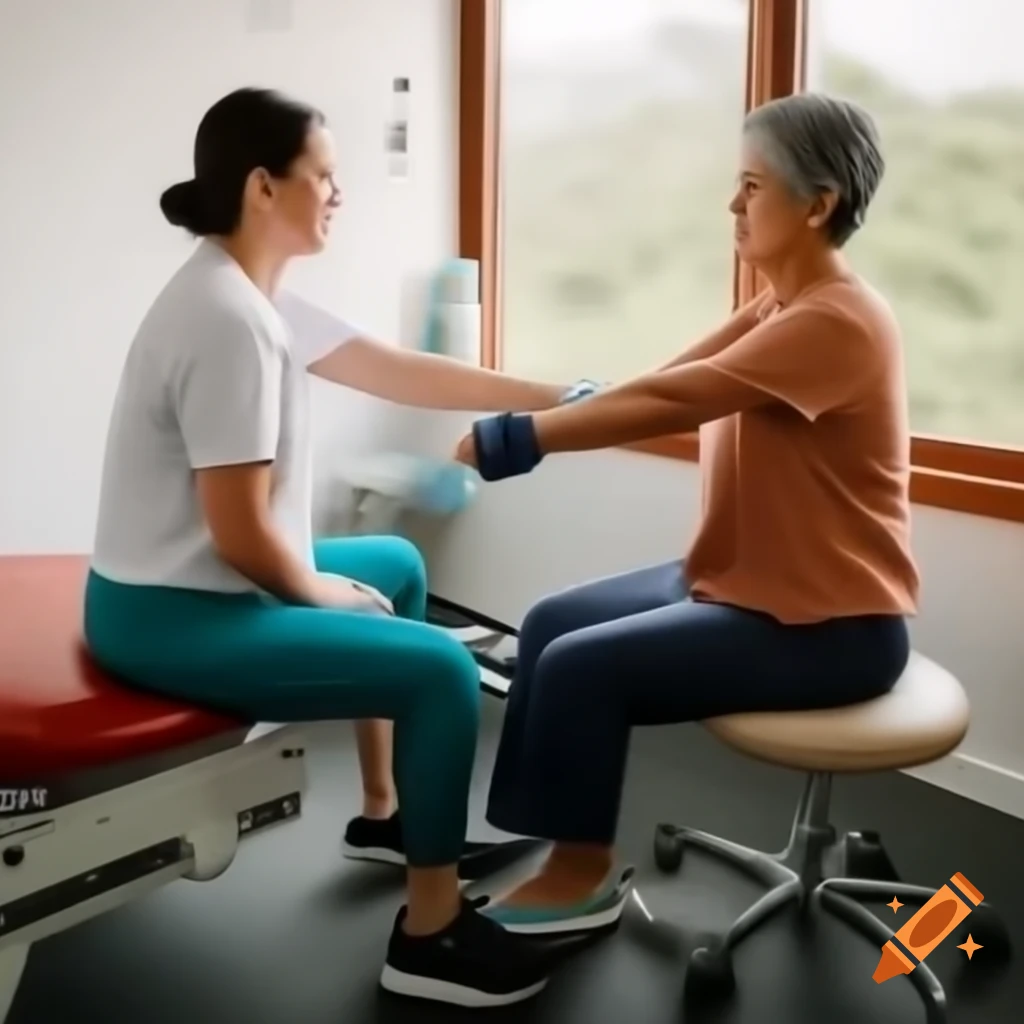 Empathetic physical therapy session demonstrating rehabilitation exercises