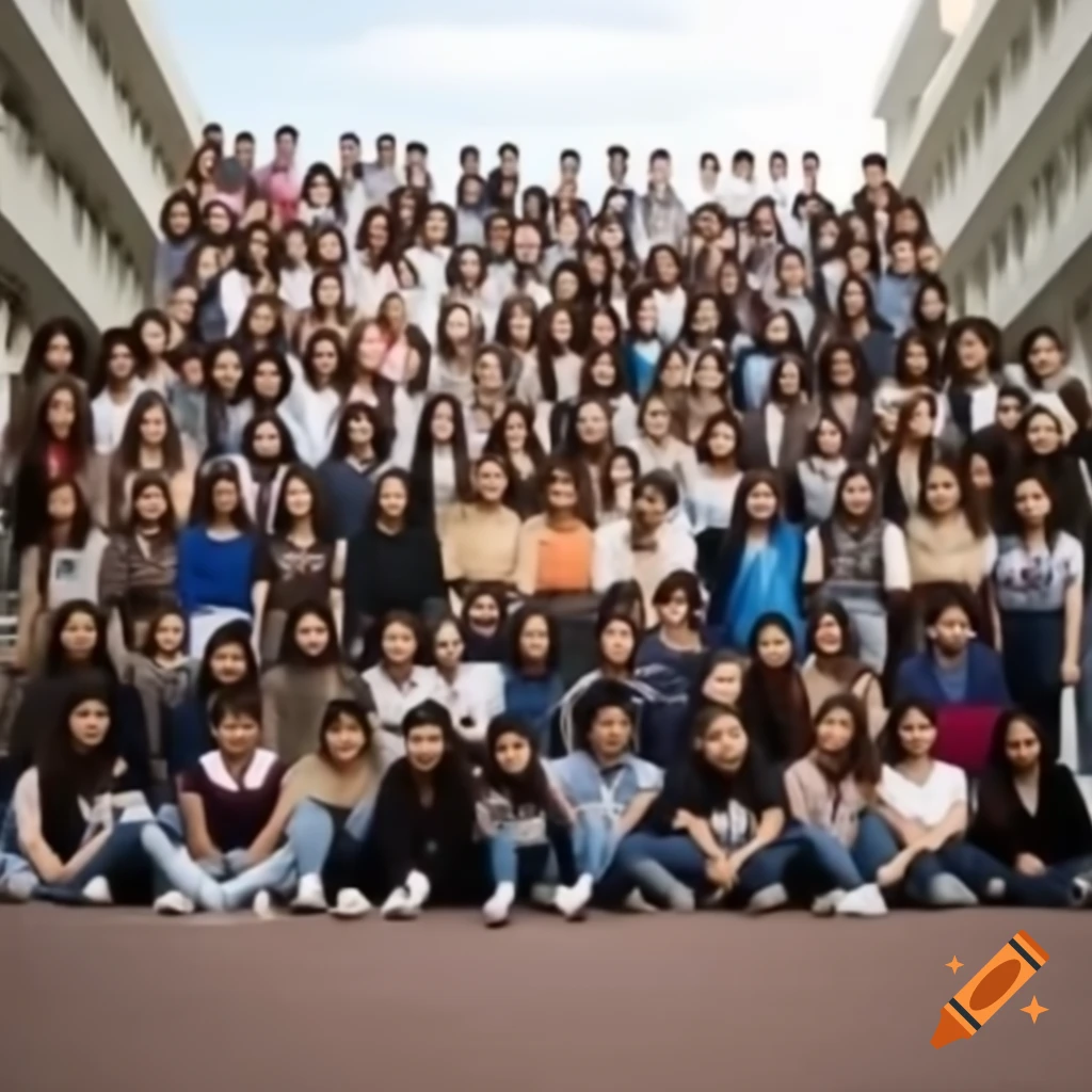 Diverse university students in front of campus