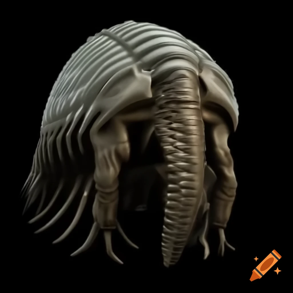 Alien creature with trilobite-like back and unique mixture of capybara, pangolin, and isopod features