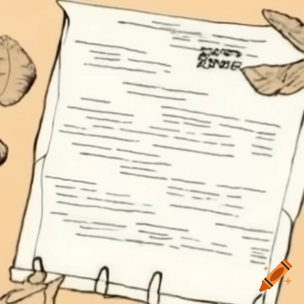List of archaeological artifacts on a sheet of paper