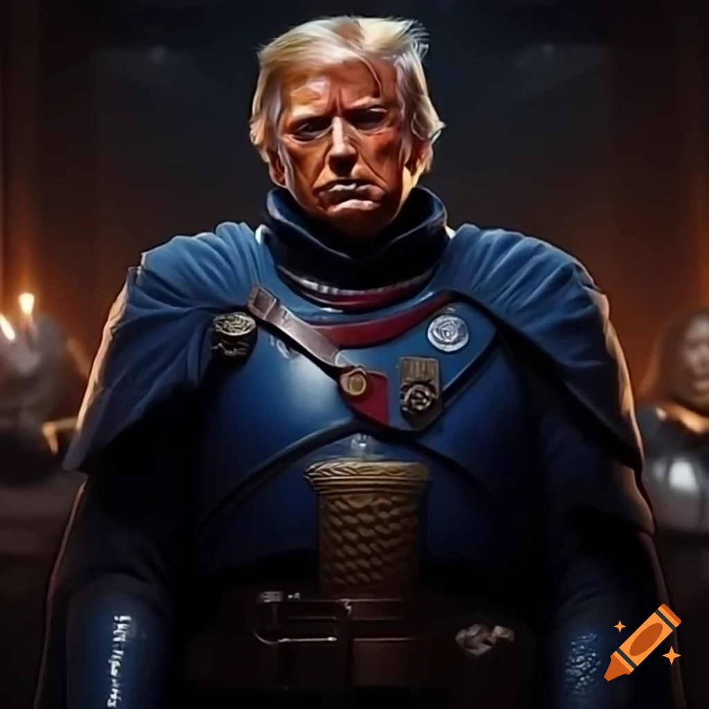 Character portrayal of Donald Trump as an inquisitor in a Warhammer ...