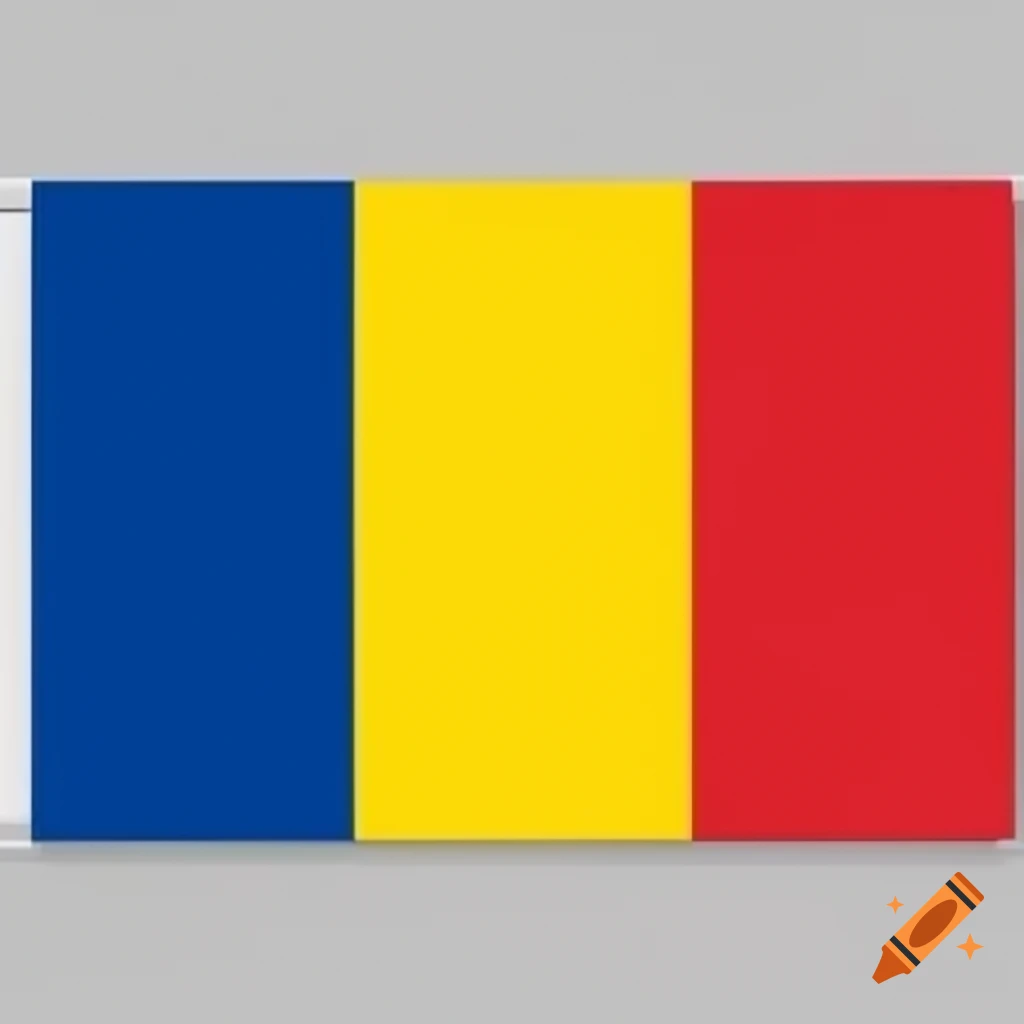 Romania flag in flat 2D design