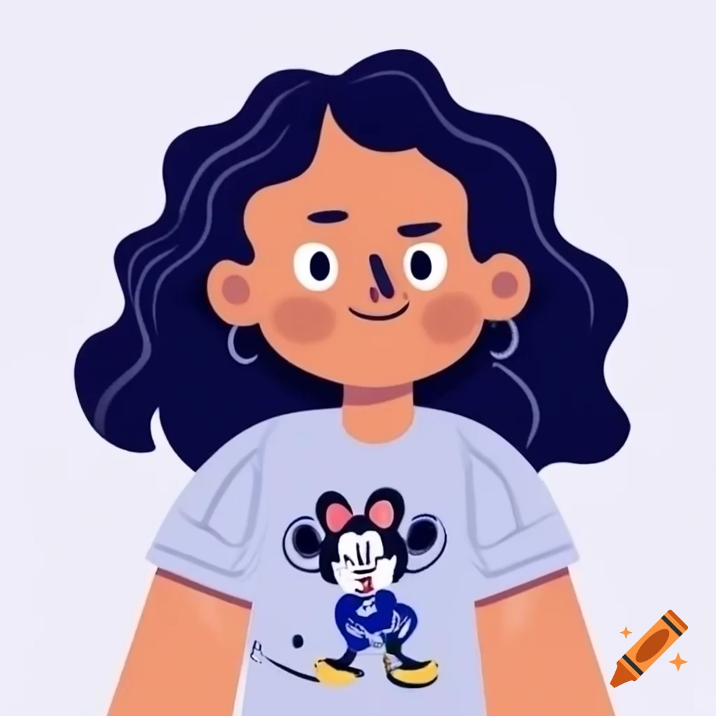 Minnie Mouse Character In Nhl Maple Leafs Shirt With Wavy Black Hair On minnie-mouse-character-in-nhl-maple-leafs-shirt-with-wavy-black-hair-on
