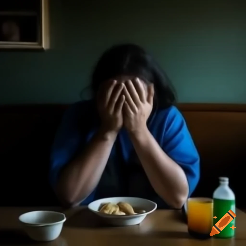 Homeless person looking at food with longing